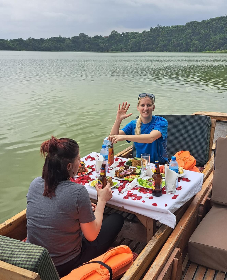 Private Lake Duluti boat dining experience